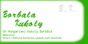 borbala kukoly business card