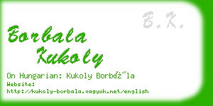 borbala kukoly business card
